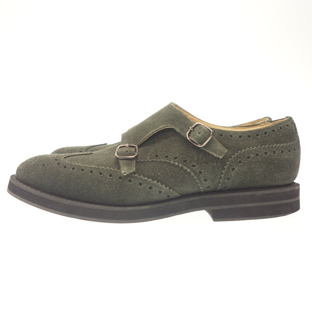 Good Condition◆Church Leather Shoes Double Monk KELBY2 Kelby Men's Green Suede UK8.5G Church's [LA] 