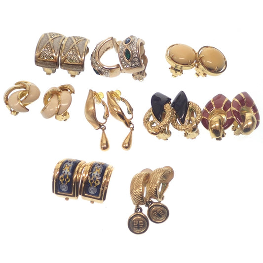 Used ◆Earrings 9 pair set Ear pad missing Hermes P stamp &amp; Givenchy etc. No brand Gold type [AFI2] 