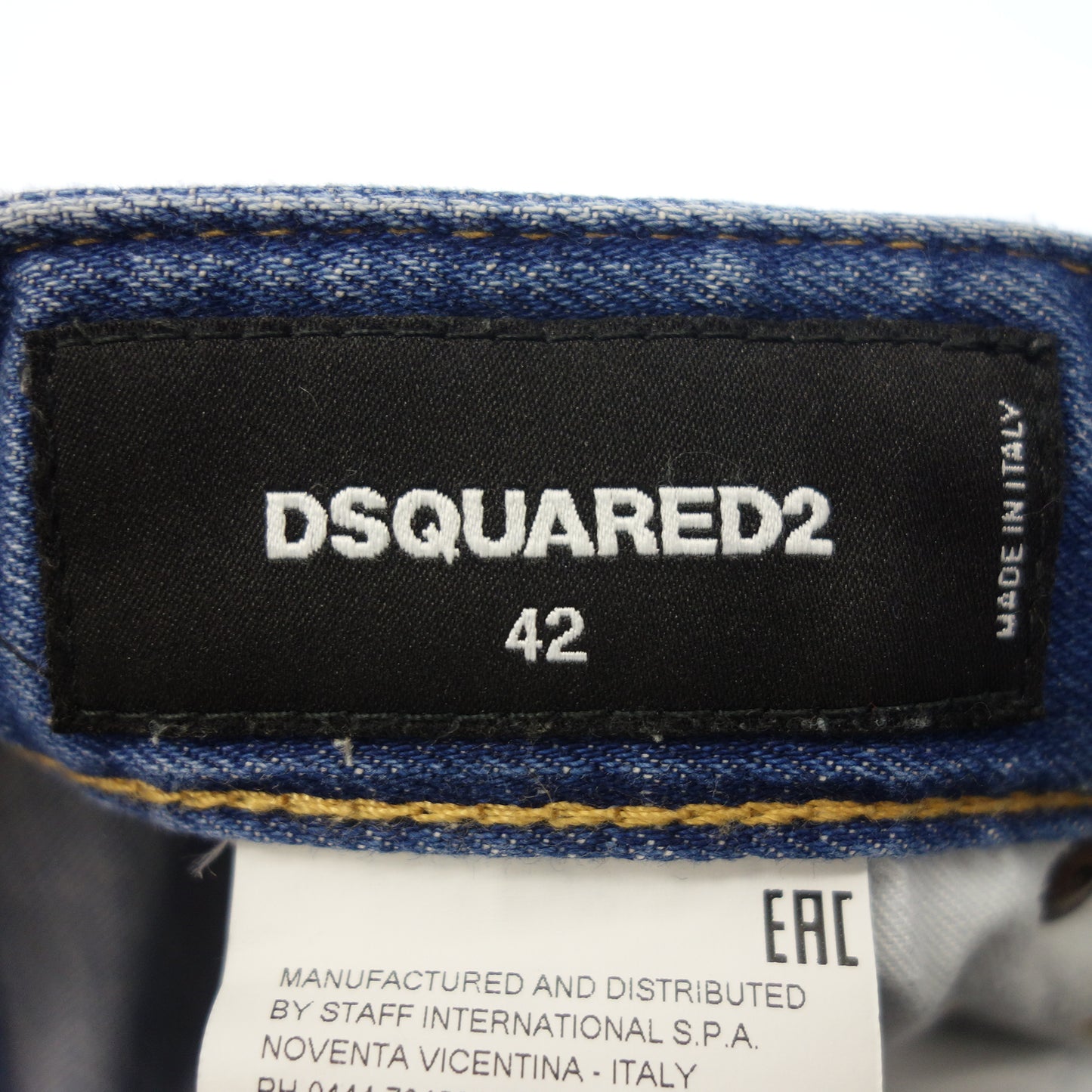 美品◆ディースクエアード デニムパンツ ジーンズ ダメージ加工 Skater Jean S71LB0456 青 メンズ サイズ42 DSQUARED2【AFB47】