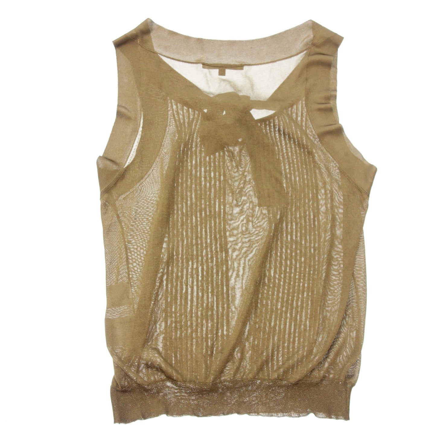 Good condition ◆ Gucci Knit Tops Sleeveless Ribbon Women's Brown Size L GUCCI [AFB34] 