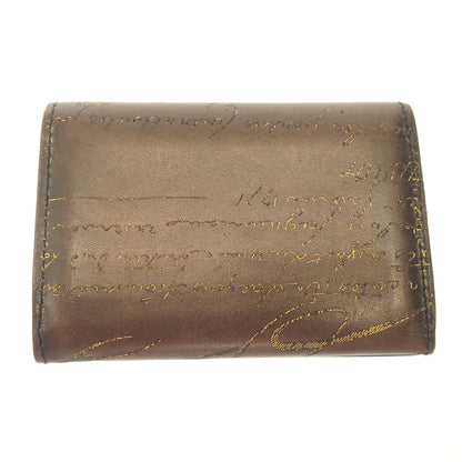 Used ◆ Berluti Card Case Golden Patine Calligraphy Berluti [AFI4] 