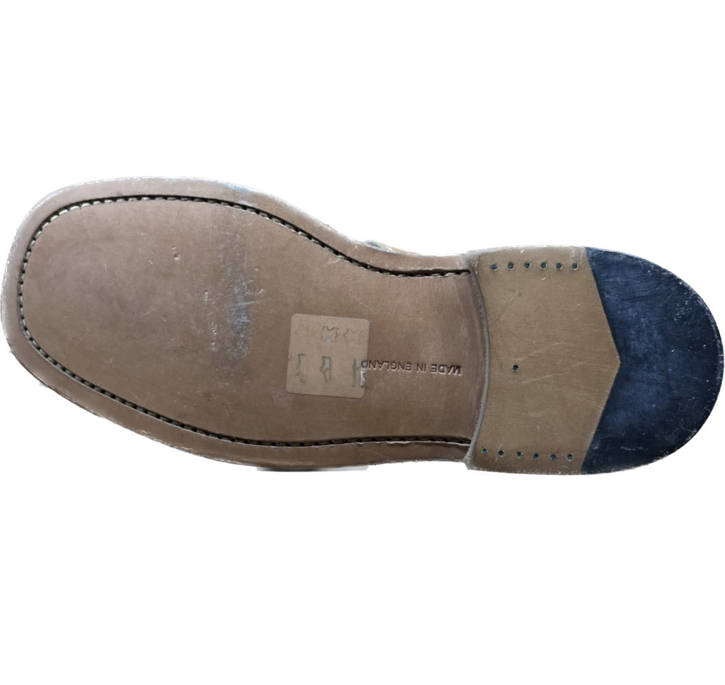 極美品◆トリッカーズ レザーシューズ チャッカブーツ M6406 オーストリッチ UK6 茶系 Tricker's