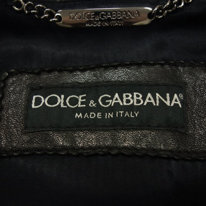 二手 Dolce &amp; Gabbana 皮夹克拉链小羊皮男式黑色 44 码 DOLCE&amp;GABBANA [AFG1] 