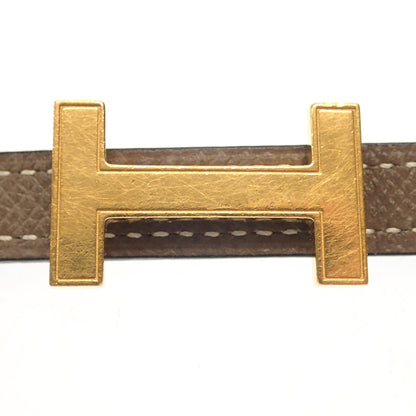 Good Condition◆Hermes Belt Mini Mini Constance H Buckle C Engraved Etoupe x Black Size 80 HERMES [AFI13] 