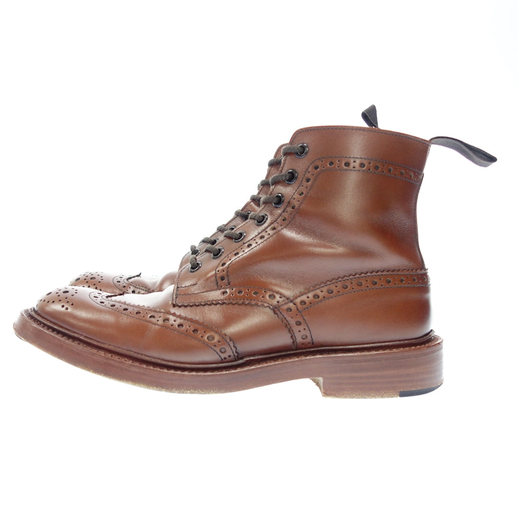 美品◆トリッカーズ レザーシューズ カントリーブーツ M5634 ストウ STOW メンズ 茶系 UK7.5 Tricker’s【LA】