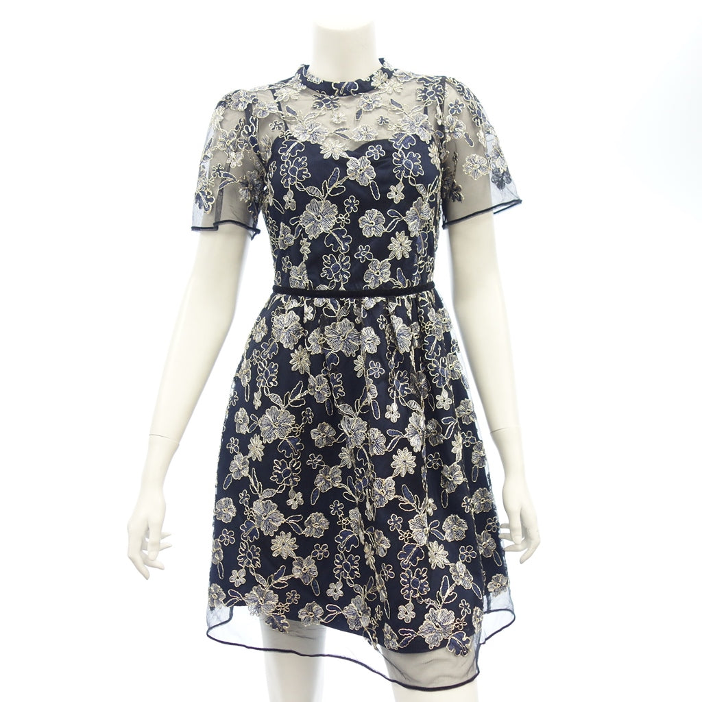 Very beautiful item◆LiLyBrown Floral Pattern Dress Women's Size 1 Navy LiLyBrown [AFB4] 