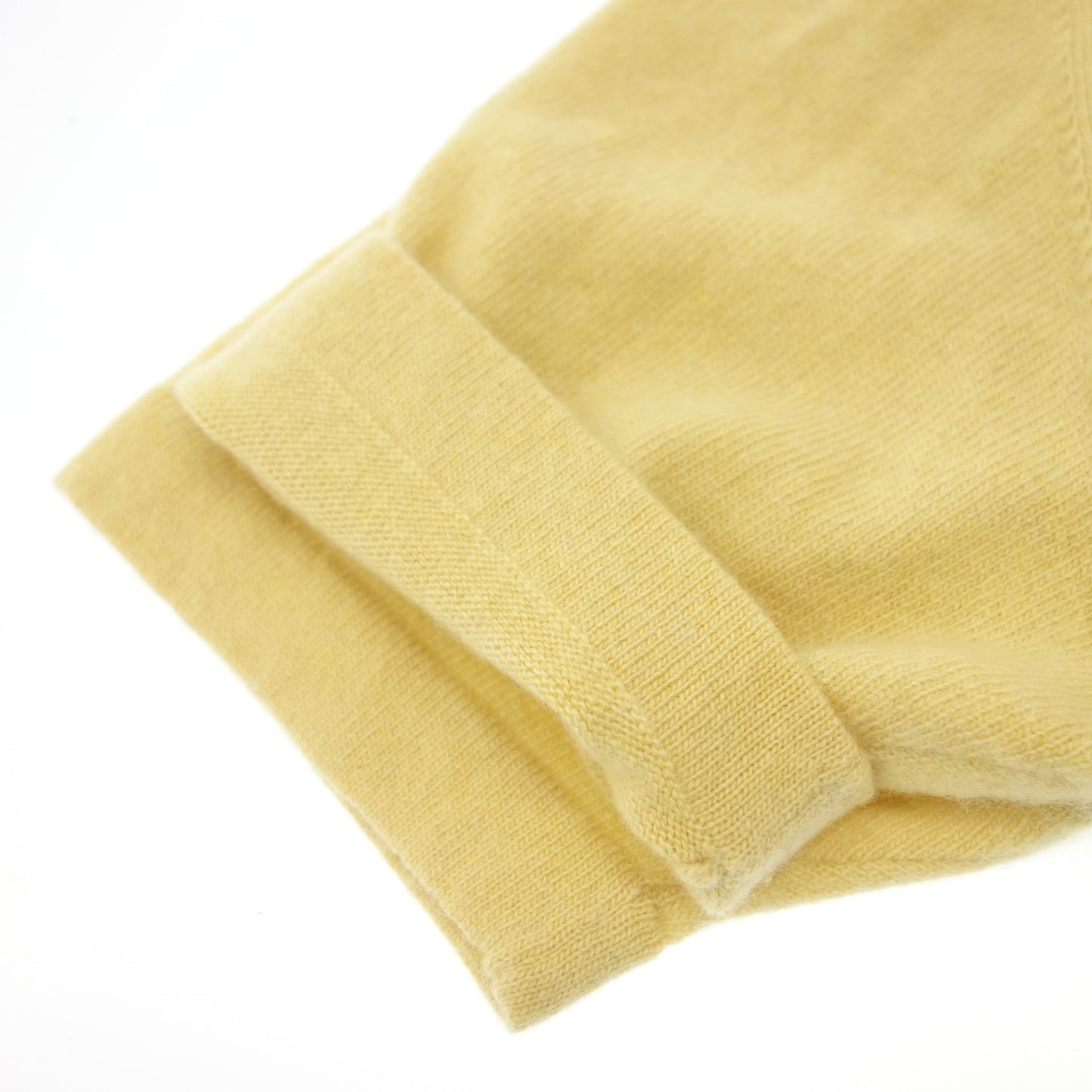 Good condition◆Hermes Short sleeve knit 100% cashmere Yellow Size S Women's HERMES [AFB35] 