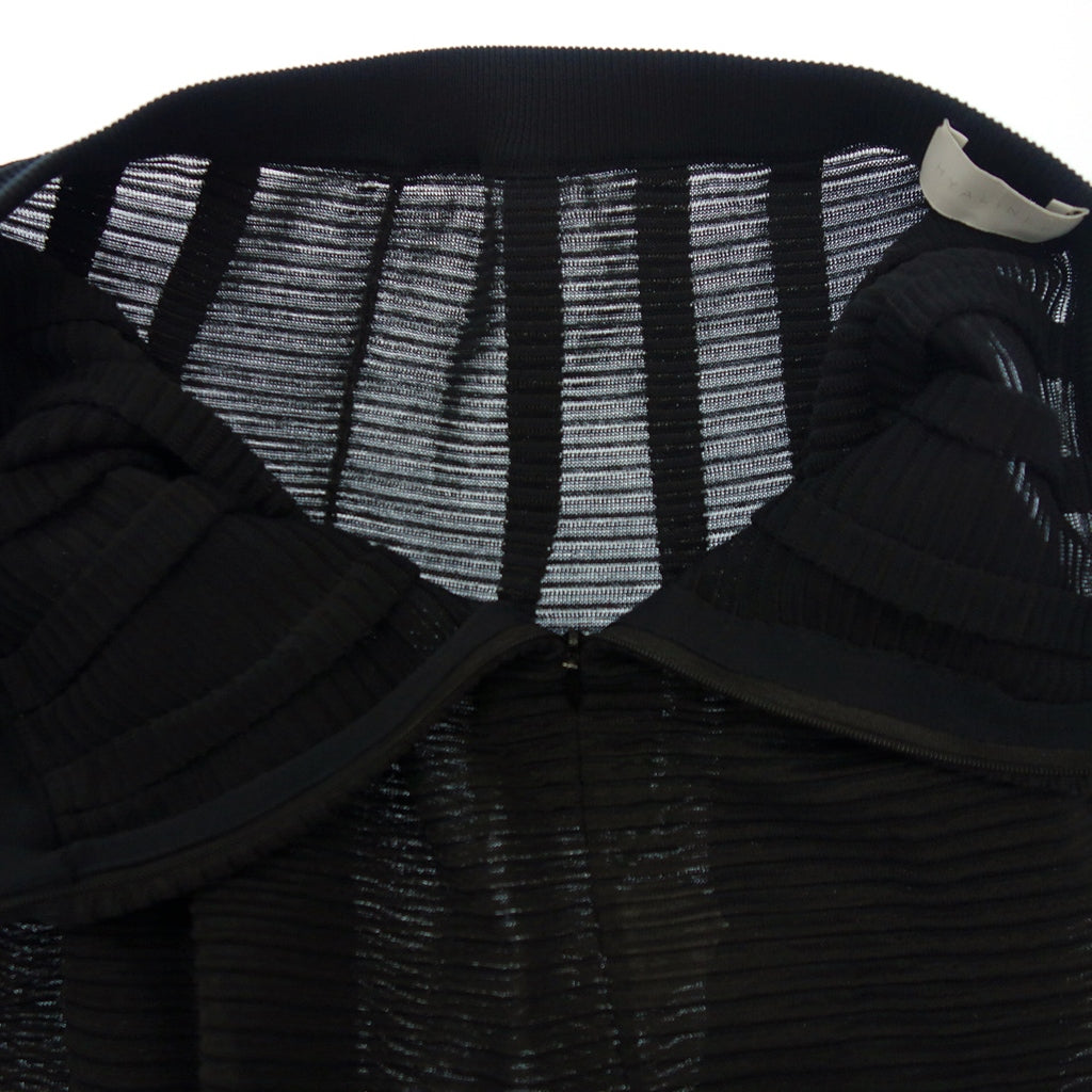 Good condition ◆Highline skirt pleated women's 38 black HYALINES [AFB6] 