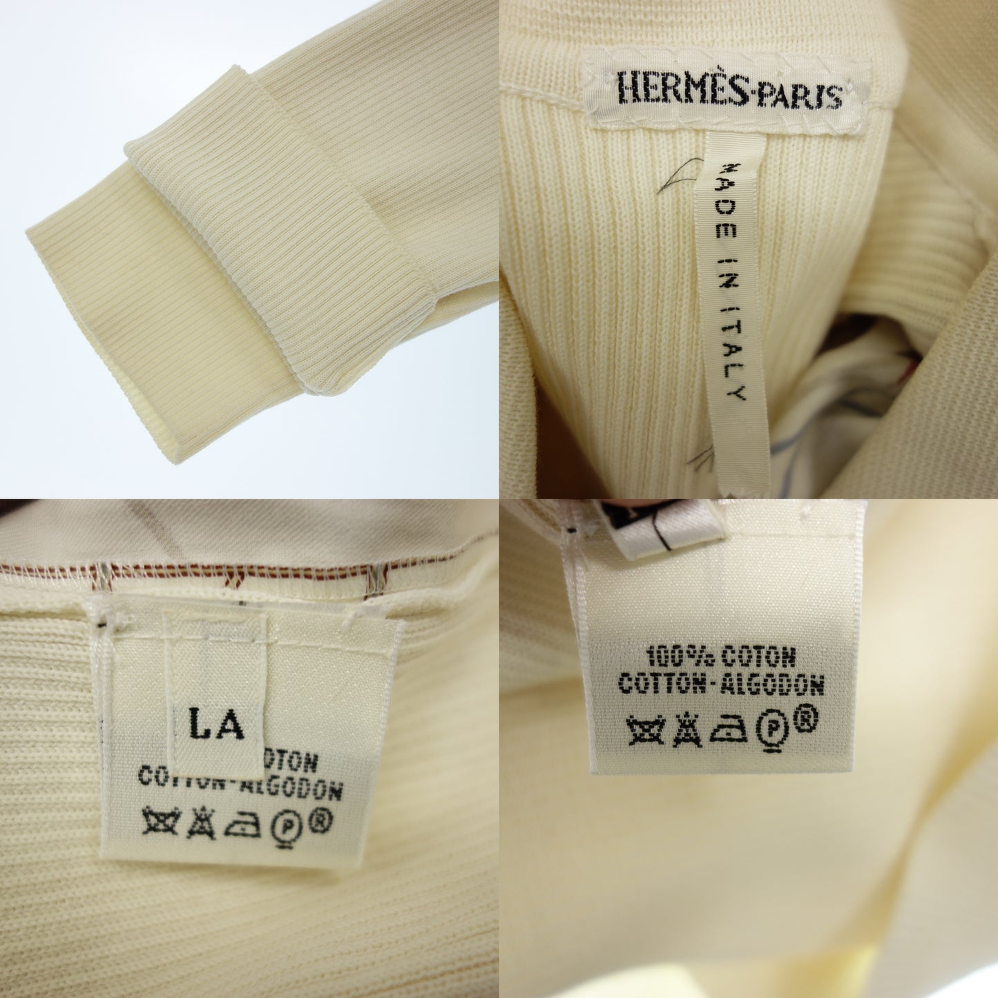 爱马仕针织衬衫围巾图案丝绸 Margiela 时期女士红/白 LA HERMES [AFB22] [二手货] 