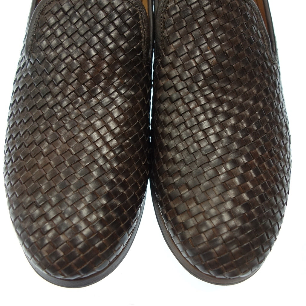 Like new◆BUTTERO slip-on leather braided men's brown size 42 B4072 BUTTERO [AFC42] 
