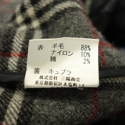 美品◆バーバリー ブラックレーベル ダッフルコート ノバチェック ラムウール メンズ グレー系 サイズL BURBERRY BLACK LABEL【AFA20】