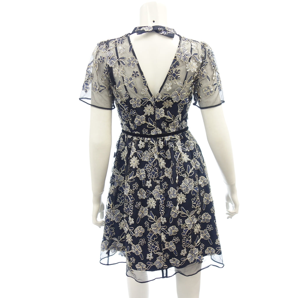 Very beautiful item◆LiLyBrown Floral Pattern Dress Women's Size 1 Navy LiLyBrown [AFB4] 