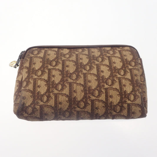 Good condition ◆ Christian Dior Pouch Makeup Pouch Trotter Brown Christian Dior [AFI14] 