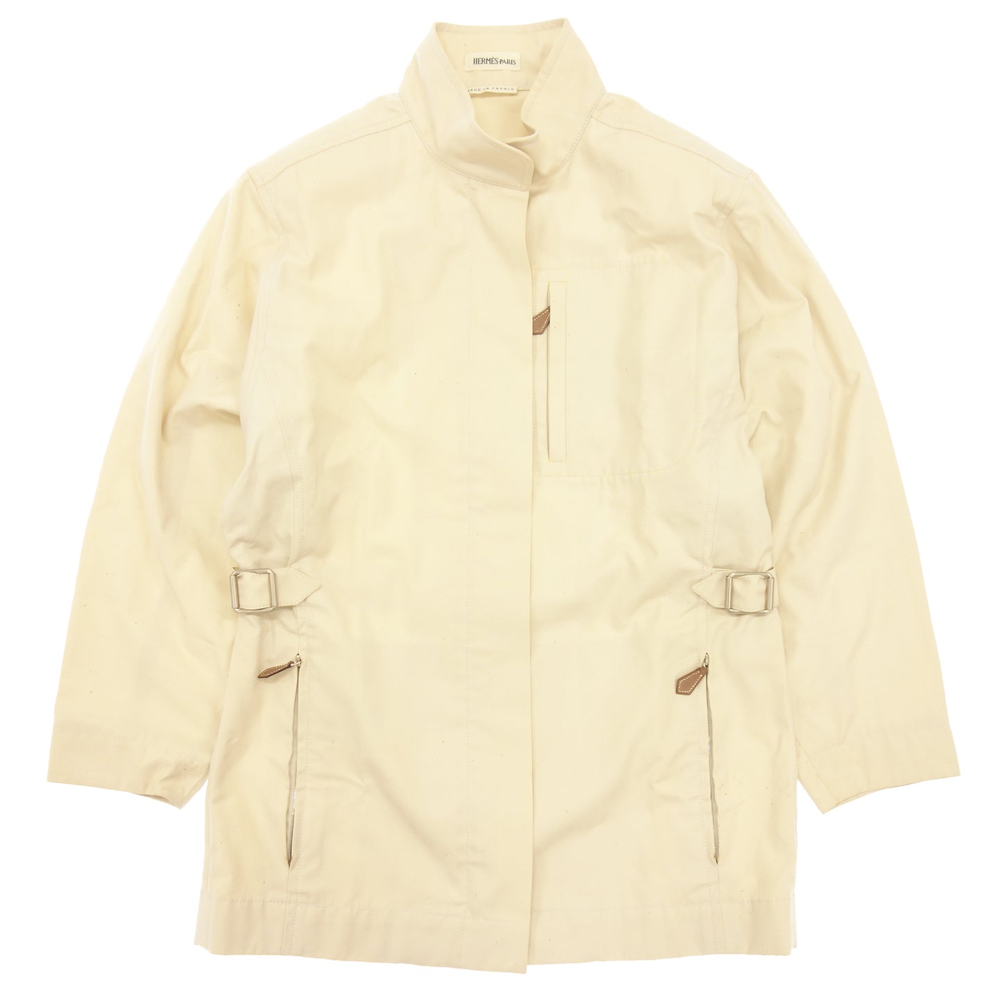 Used ◆Hermes zip up jacket leather pull Margiela period ladies size 34 beige HERMES [AFB45] 