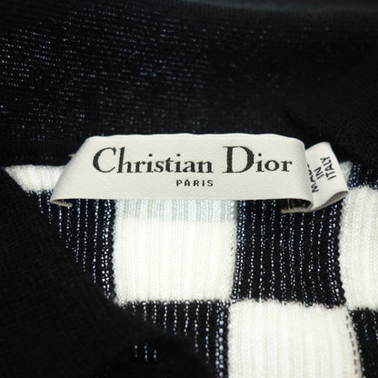 状况良好◆Christian Dior 短袖针织 Polo 衫 羊绒 x 丝绸 154S16AM107 女式 白色 x 黑色 尺码 34 Christian Dior [AFB35] 