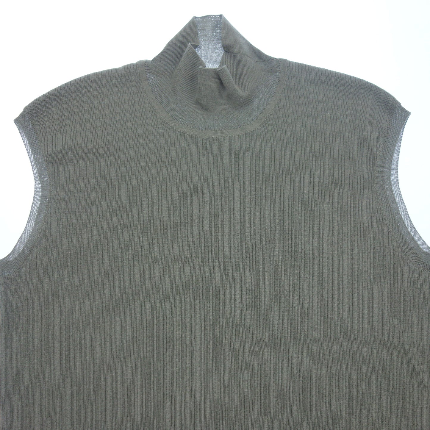 Good Condition◆Hermes Knit Vest High Neck Ladies 44 Gray HERMES [AFB38] 