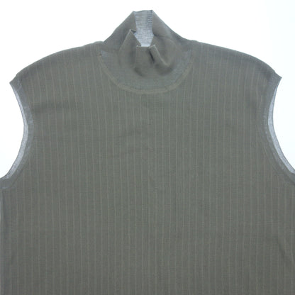 Good Condition◆Hermes Knit Vest High Neck Ladies 44 Gray HERMES [AFB38] 