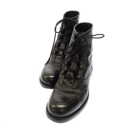 Good condition ◆ Bottega Veneta lace-up leather boots U-tip men's black size 40.5 BOTTEGA VENETA [AFD6] 