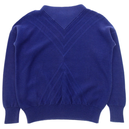 Used ◆Hermes knit sweater V jacquard size 34 ladies blue HERMES [AFB37] 