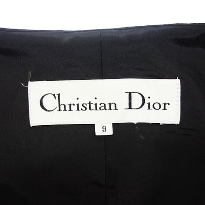 状况非常好 ◆ Christian Dior 纽扣短上衣夹克人造丝女士尺寸 9 黑色 Christian Dior [AFB5] 