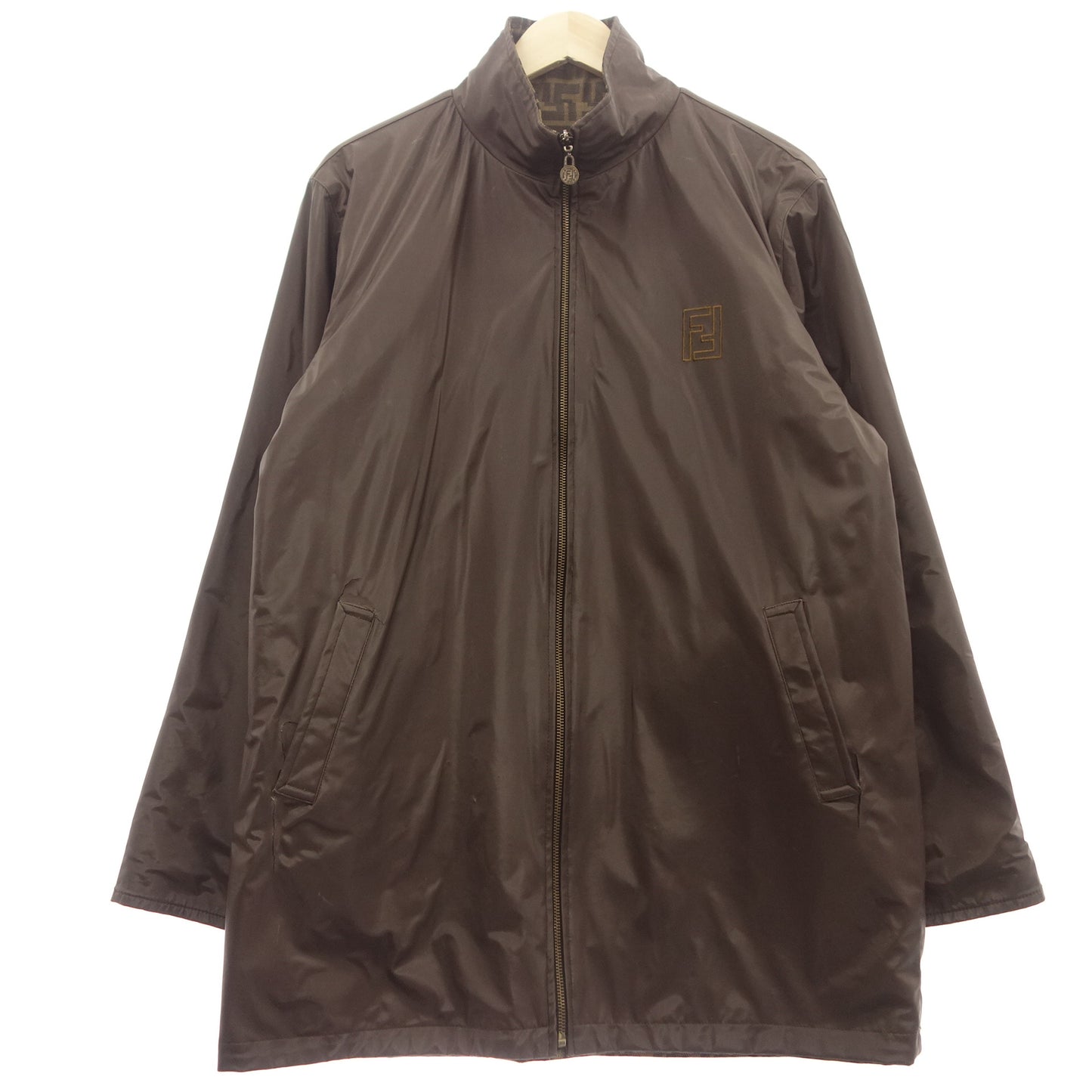 Used ◆Fendi nylon jacket Zucca reversible men's brown XL FENDI [AFA16] 