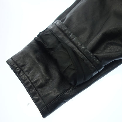 Good Condition ◆LOEWE Leather Jacket Fur Design Vintage Men's Black 50 LOEWE [AFG1] 