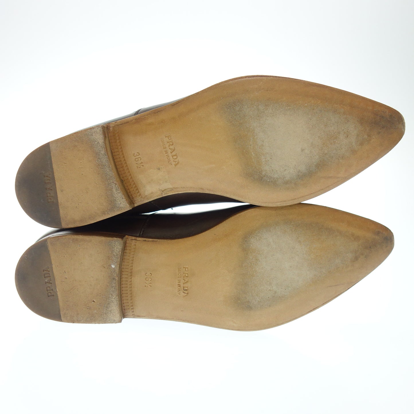 二手的 ◆普拉达皮革靴子焦特布尔靴子女士 36.5 棕色 PRADA [AFD4] 