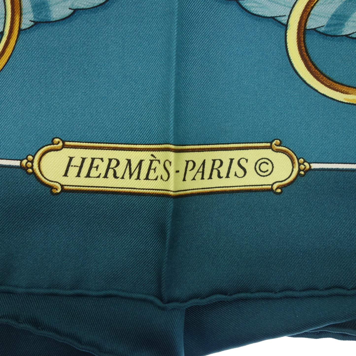 Good Condition◆Hermes Scarf Kare90 Silk Lift Profile Blue HERMES [AFI21] 