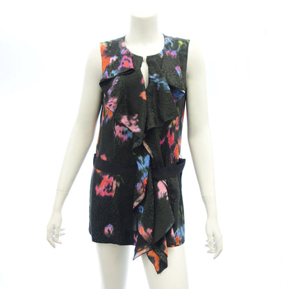 Good Condition◆Louis Vuitton Sleeveless Tops All Over Pattern Silk RW101A Women's Black Size 38 LOUIS VUITTON [AFB16] 