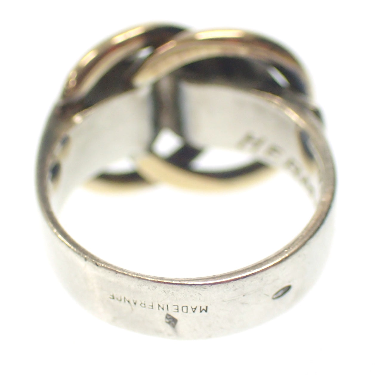 Good condition◆Hermes ring Douzano Silver x Gold No. 8 HERMES [AFI9] 