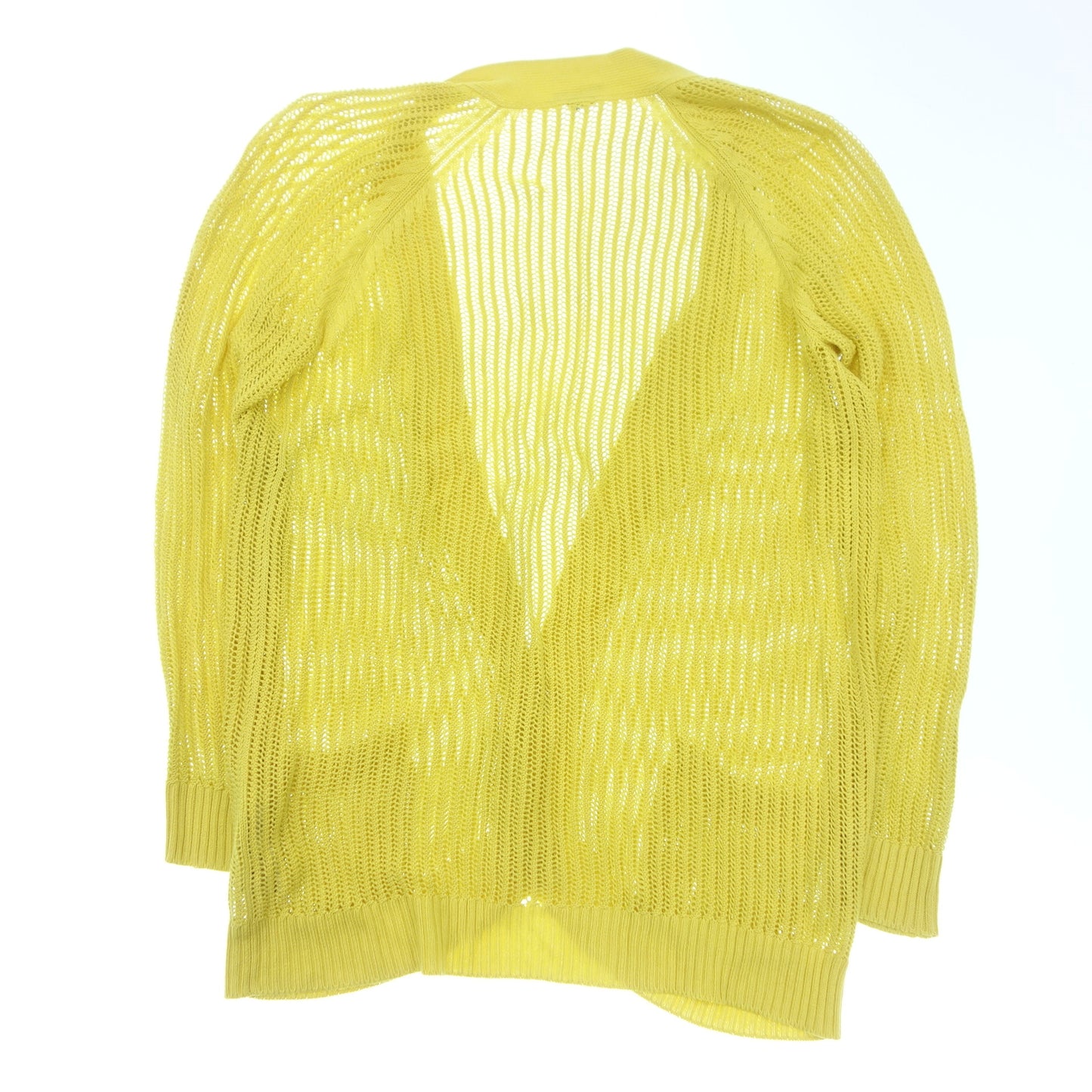 Hermes Knit Cardigan Cable Knit Ladies 40 Yellow HERMES [AFB43] [Used] 