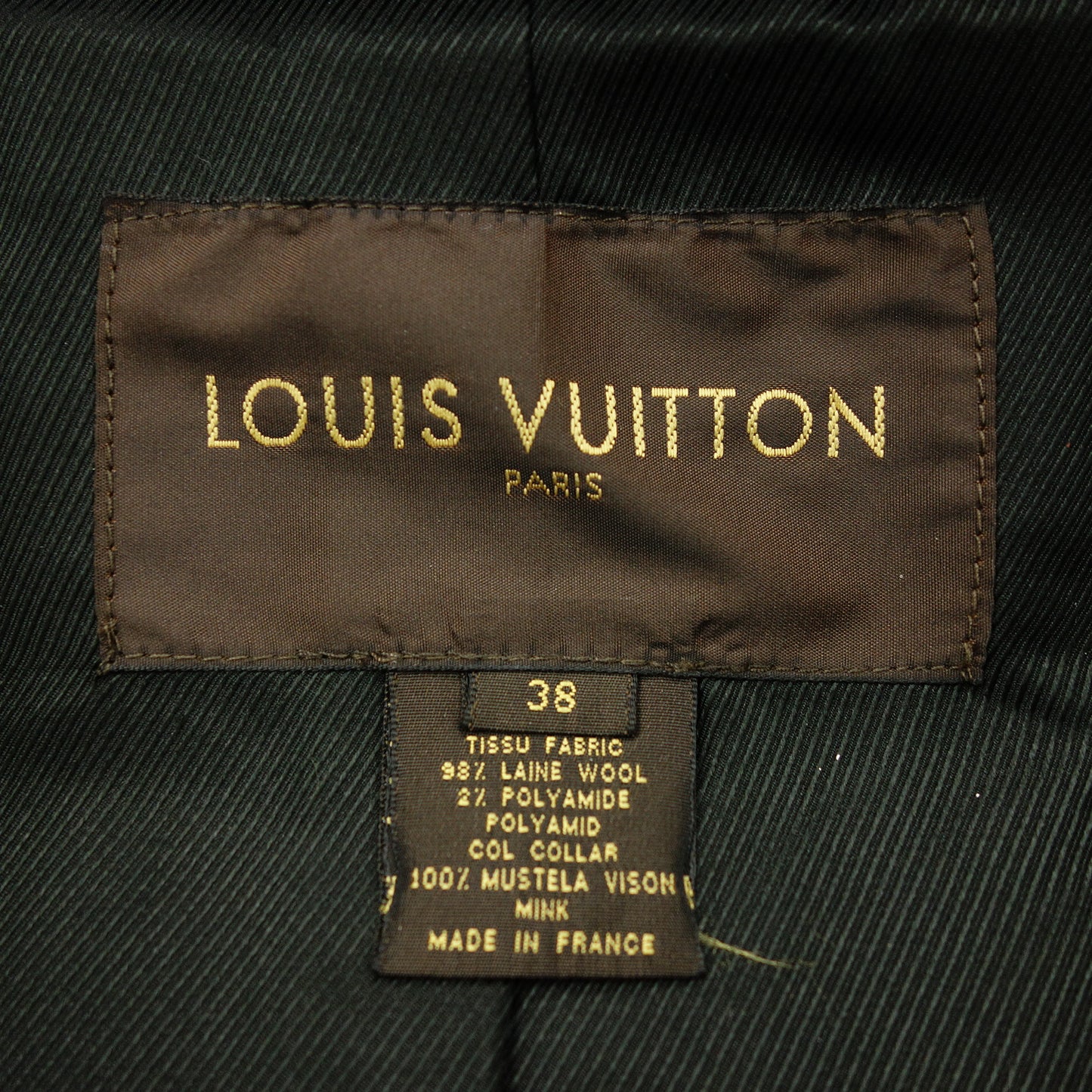 LOUIS VUITTON PVC coat jacket monogram collar mink tweed ladies 38 brown LOUIS VUITTON [AFG1] [Used] 