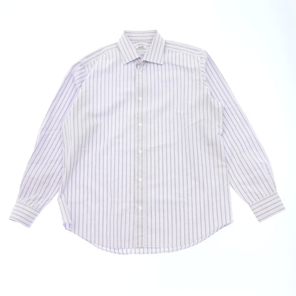 Hermes long sleeve shirt striped serie button men's purple 41 HERMES [AFB17] [Used] 