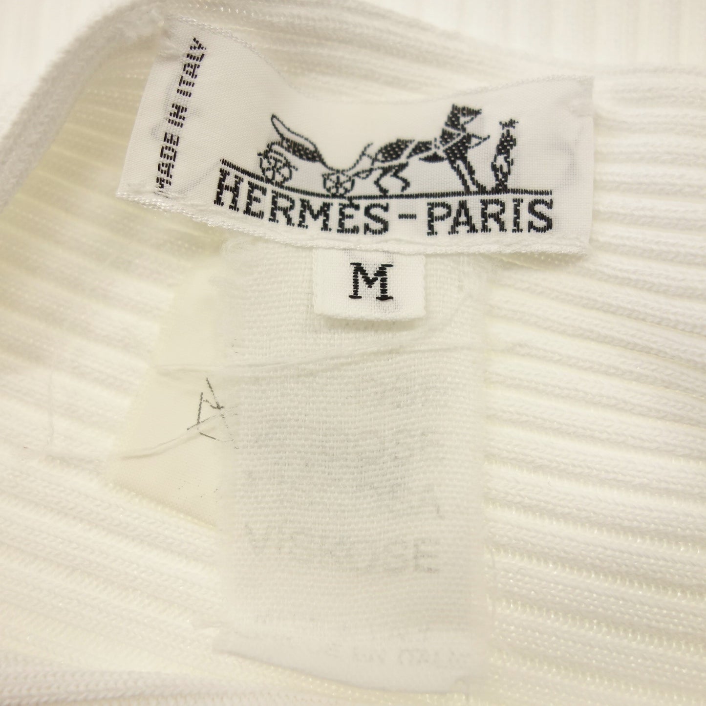 Hermes Rib Knit Sweater Serie Button Women's M White HERMES [AFB22] [Used] 