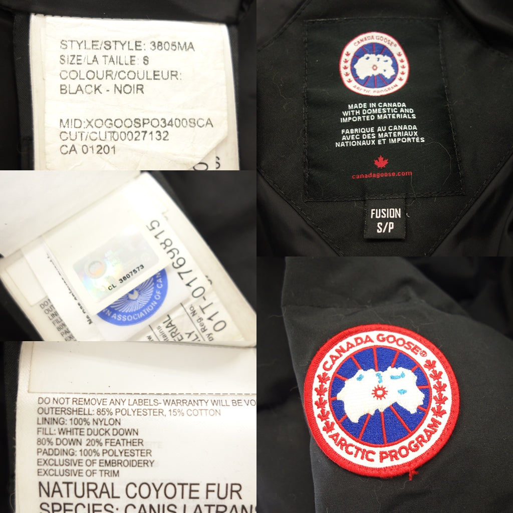 中古◆カナダグース ダウンジャケット 3805JMA カーソン メンズ ブラック サイズS CANADA GOOSE CARSON PARKA【AFA18】