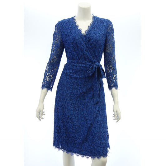 Good condition ◆ Diane Von Furstenberg wrap dress lace style rayon nylon size 6 ladies DIANE VON FURSTENBERG [AFB6] 