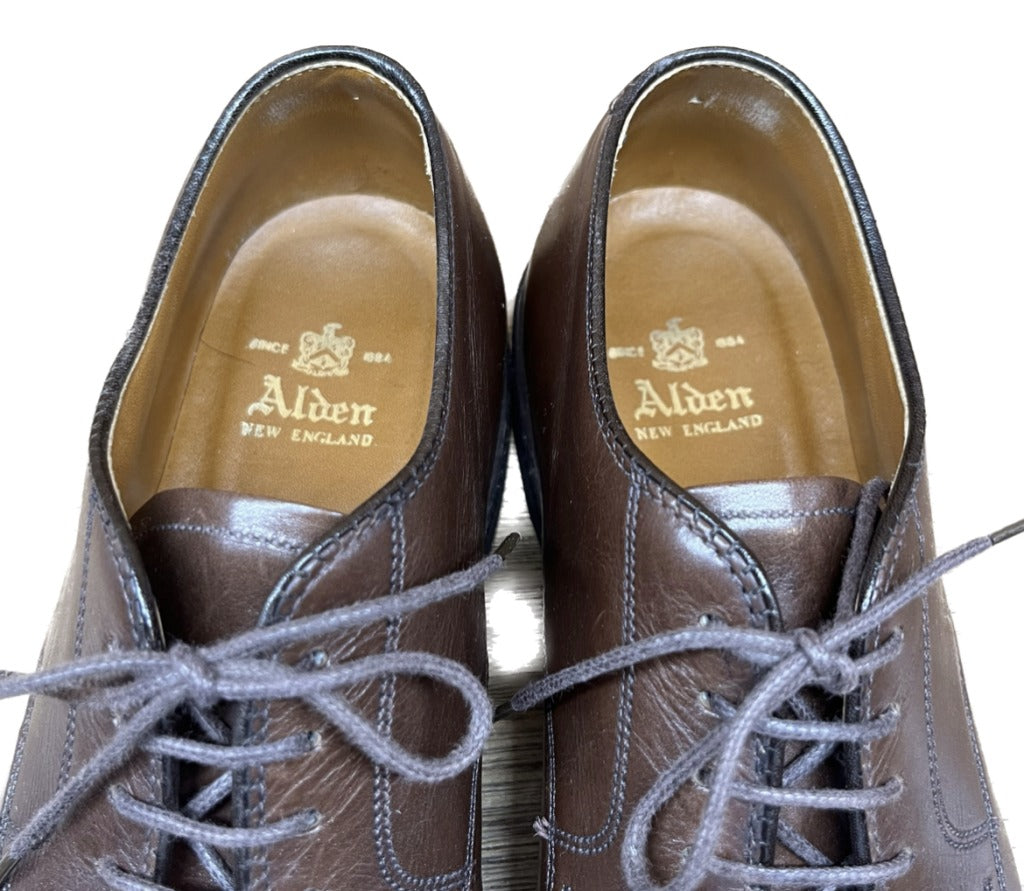 Good Condition◆Alden Leather Shoes Straight Tip 95628 Calf US7.5D Brown ALDEN 