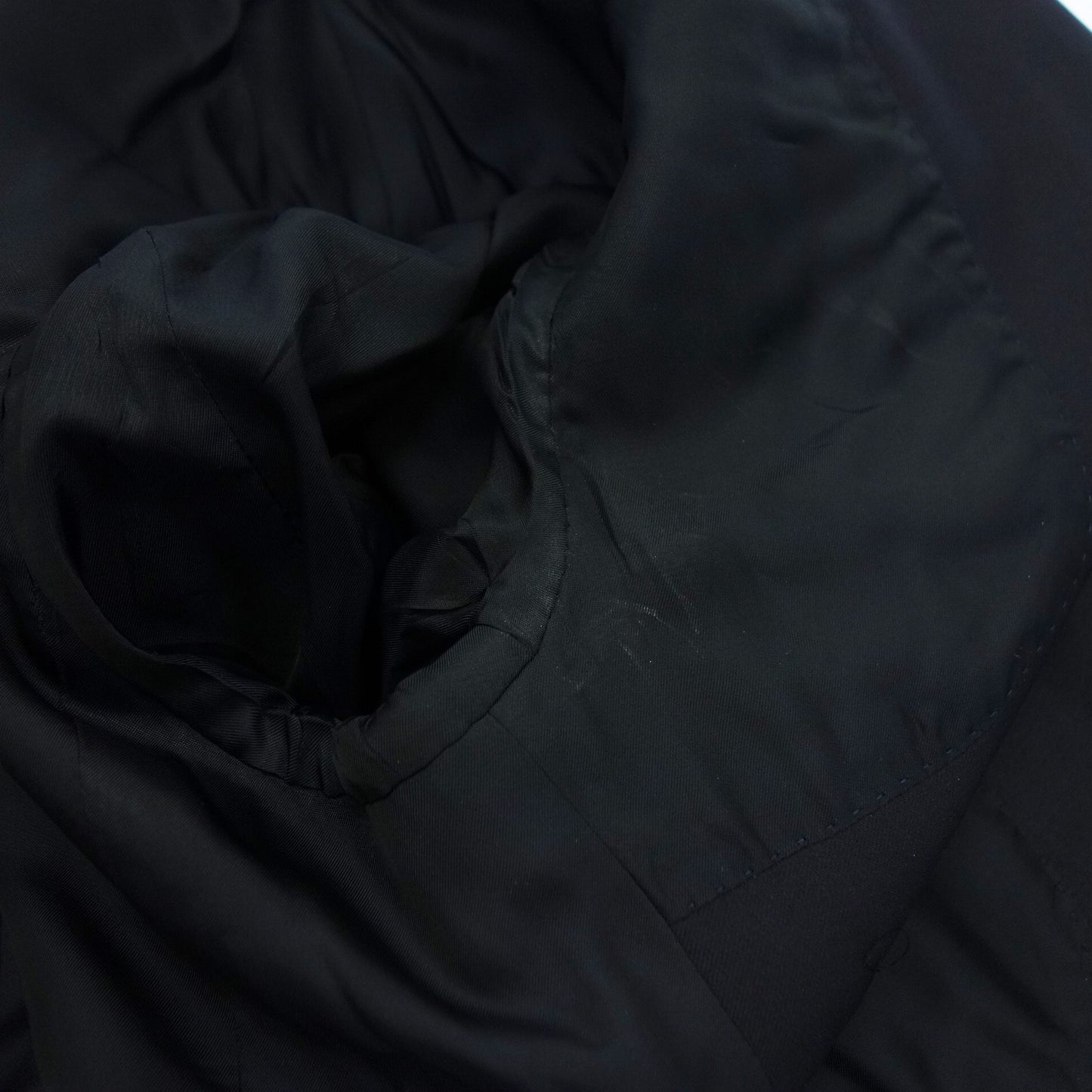 美品◆フェンディ テーラードジャケット ストライプ 2B ネイビー メンズ 44 ブラック×ネイビー FENDI【AFB29】