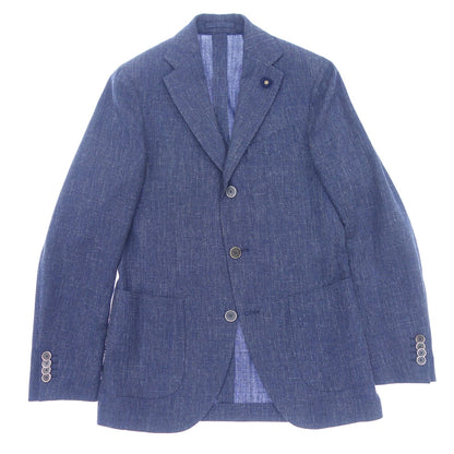 Very good condition ◆Lardini Tailored Jacket 2B Single Wool Cotton Linen Men's Blue Size 44 LARDINI [AFB4] 