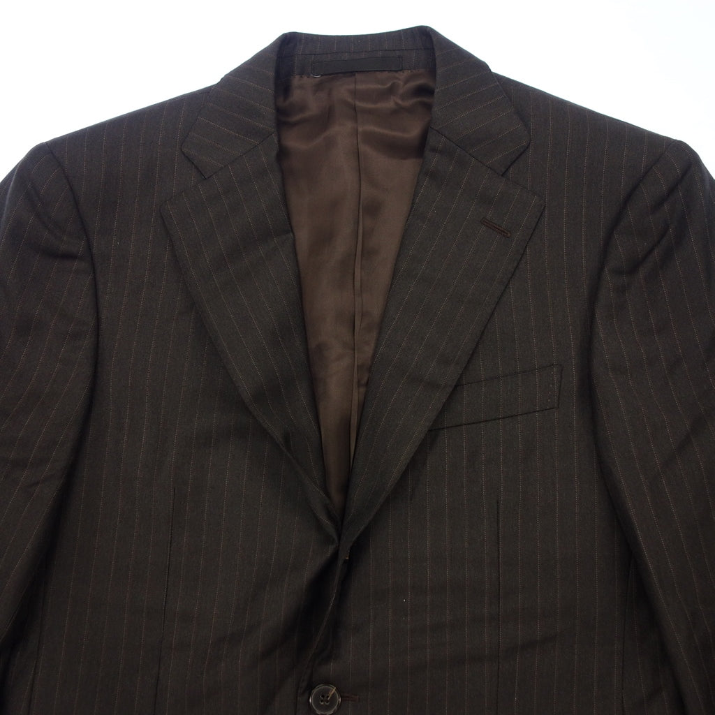 Good Condition ◆ Ermenegildo Zegna Suit Setup TRAVELER Wool Striped Men's Brown Size 44 Ermenegildo Zegna [AFB21] 