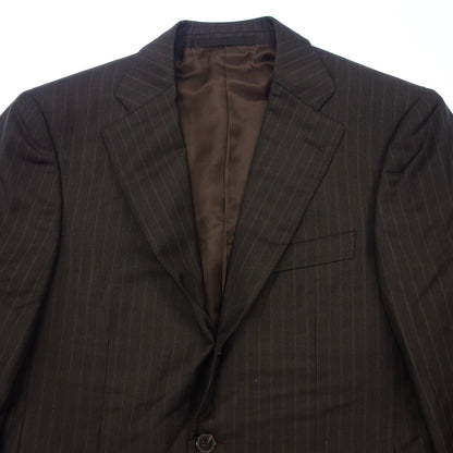 Good Condition ◆ Ermenegildo Zegna Suit Setup TRAVELER Wool Striped Men's Brown Size 44 Ermenegildo Zegna [AFB21] 