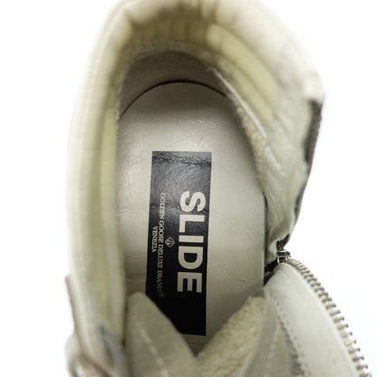 Good Condition ◆ Golden Goose Leather Sneakers Side Zip Vintage Processing SLIDE Men's 39 Gray GOLDEN GOOSE [AFC3] 