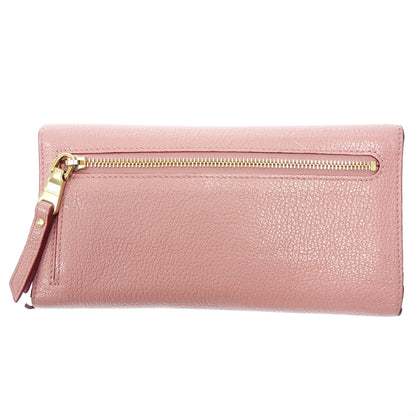 Used ◆ Miu Miu long wallet Madras love letter pink gold hardware miumiu [AFI20] 