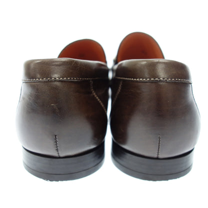 Good condition ◆ Santoni bit loafer leather men's brown size 8.5 SANTONI [AFC30] 