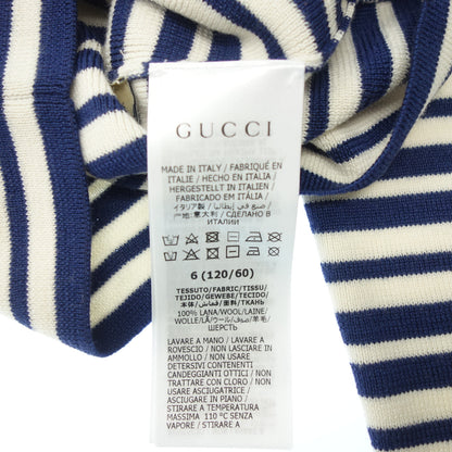 Gucci sweater border ladies navy white size 6 GUCCI [AFB17] [Used] 