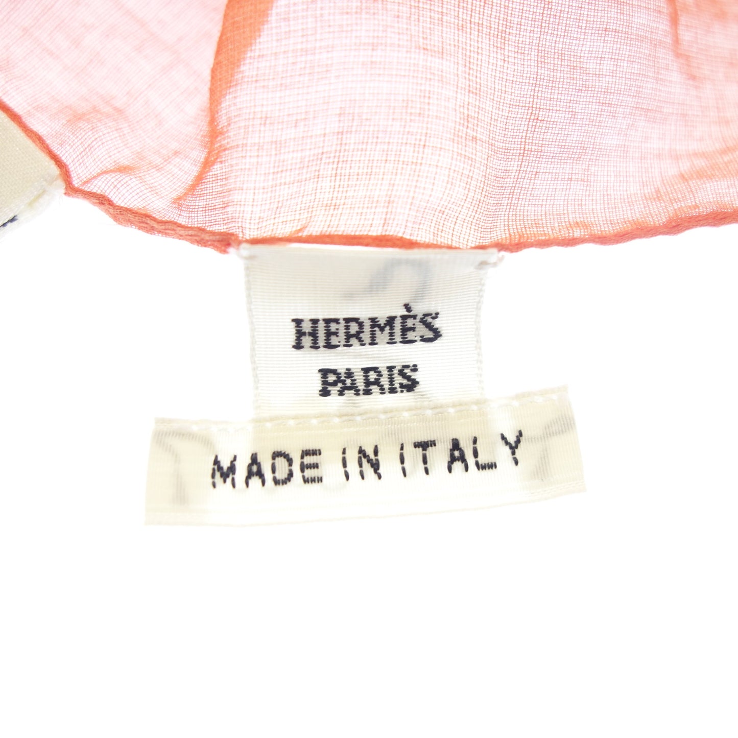 Good condition◆Hermes scarf cotton THALASSA boat pattern orange HERMES [AFI21] 