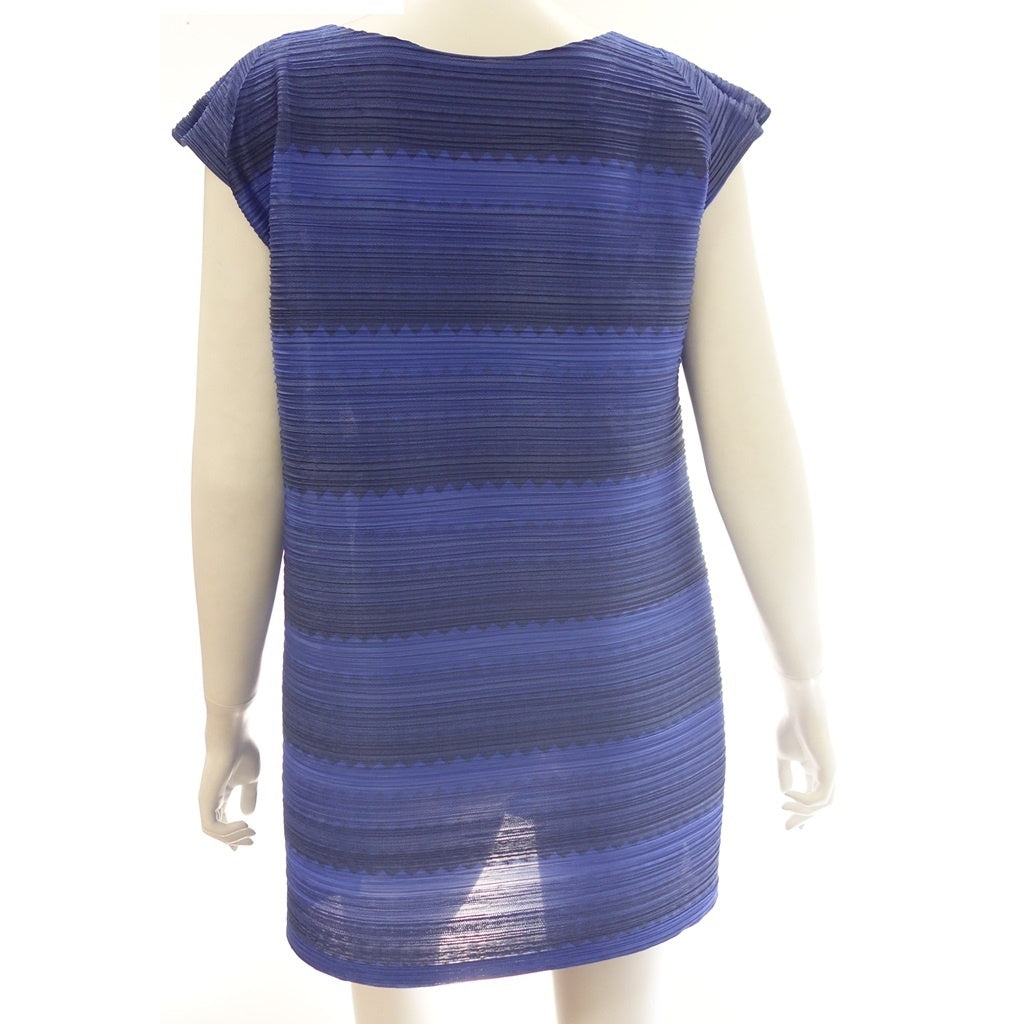 Good condition ◆ Pleats Please Issey Miyake Tunic Sleeveless PP33JT654 Women's Blue Size 3 PLEATS PLEASE ISSEY MIYAKE [AFB29] 