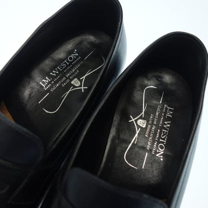 Good condition◆JM Weston coin loafer combination 180 5.5D men's black navy JMWESTON [LA] 