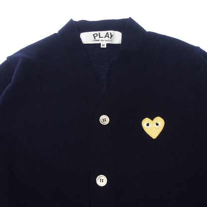 COMME des GARCONS Cardigan White Heart Wool Knit AZ-N066 Men's Navy M COMME des GARCONS [AFB40] [Used] 