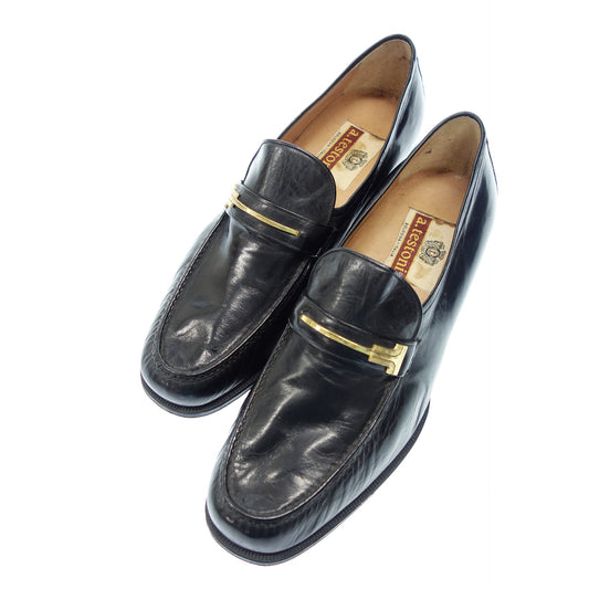 Atestoni leather loafers gold hardware men's black 7 a.testoni [AFD8] [Used] 